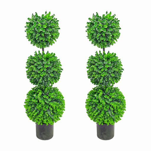 2 Pack Artificial Triple Ball Money Leaf Tree