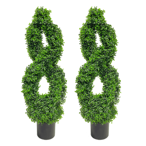 2pack Artificial Double Boxwood Spiral Tree-8