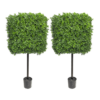 2pack Premium Geometric Artificial Boxwood Tree