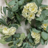 6pack Artificial White Begonia & Eucalyptus Wreath