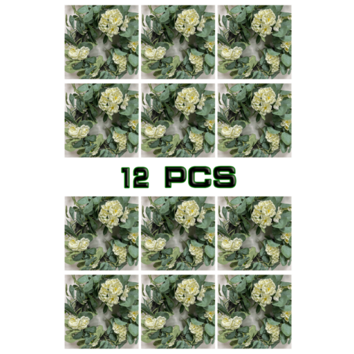 12pack Artificial White Begonia & Eucalyptus Wreath