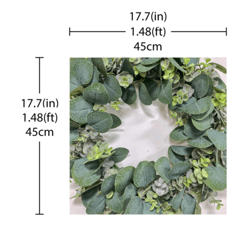 Artificial Eucalyptus & Money Plant Wreath-cz