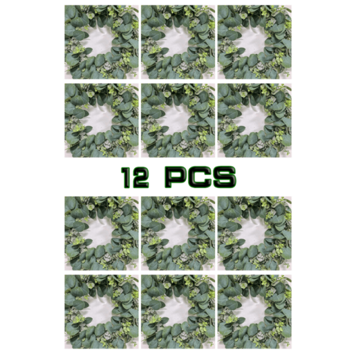 Artificial Eucalyptus & Money Plant Wreath-12pcs