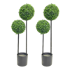 2pack Hyper-realistic Artificial Double Ball-shaped Boxwood Tree
