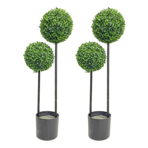 2pack Hyper-realistic Artificial Double Ball-shaped Boxwood Tree