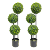 2pack Hyper-realistic Artificial Triple Ball-shaped Boxwood Tree